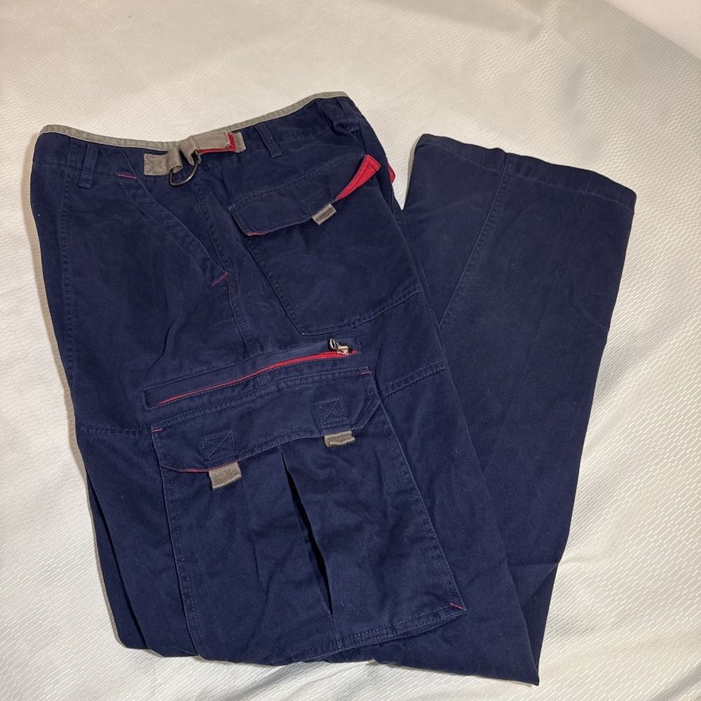 Five Star Mens Cargo Pants Blue  Cotton Sz W32 L34